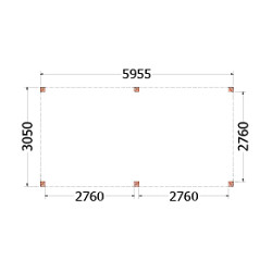 Buitenverblijf Palermo 6000x3100x2450mm (bxdxh)