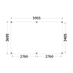 Buitenverblijf Palermo 6000x3700x2450mm (bxdxh)