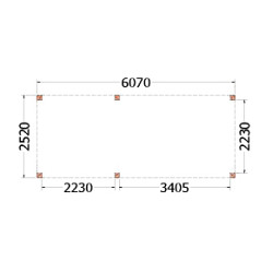 Buitenverblijf Palermo 6100x2550x2450mm (bxdxh)