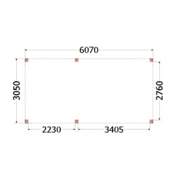 Buitenverblijf Palermo 6100x3100x2450mm (bxdxh)