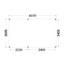 Buitenverblijf Palermo 6100x3700x2450mm (bxdxh)