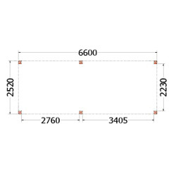 Buitenverblijf Palermo 6600x2550x2450mm (bxdxh)