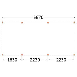 Buitenverblijf Palermo 6700x3100x2450mm (bxdxh)