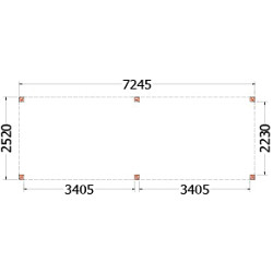 Buitenverblijf Palermo 7250x2550x2450mm (bxdxh)
