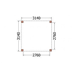 Buitenverblijf Palermo XXL 3150x3150x2450mm (bxdxh)