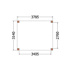 Buitenverblijf Palermo XXL 3800x3150x2450mm (bxdxh)