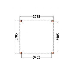 Buitenverblijf Palermo XXL 3800x3800x2450mm (bxdxh)
