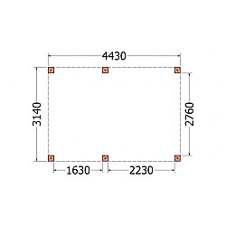 Buitenverblijf Palermo XXL 4450x3150x2450mm (bxdxh)