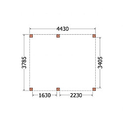 Buitenverblijf Palermo XXL 4450x3800x2450mm (bxdxh)