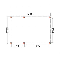 Buitenverblijf Palermo XXL 5650x3800x2450mm (bxdxh)