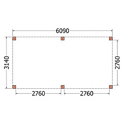 Buitenverblijf Palermo XXL 6100x3150x2450mm (bxdxh)