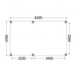 Buitenverblijf Palermo XXL 6250x3800x2450mm (bxdxh)