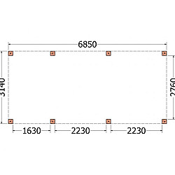 Buitenverblijf Palermo XXL 6850x3150x2450mm (bxdxh)
