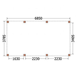 Buitenverblijf Palermo XXL 6850x3800x2450mm (bxdxh)