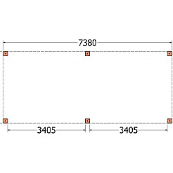 Buitenverblijf Palermo XXL 7400x3150x2450mm (bxdxh)