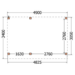 Buitenverblijf Refter XL 4900x3400x2600mm (bxdxh)