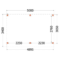 Buitenverblijf Refter XL 5000x3400x2600mm (bxdxh)