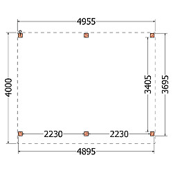 Buitenverblijf Refter XL 5000x4000x2600mm (bxdxh)