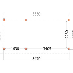 Buitenverblijf Refter XL 5550x2850x2600mm (bxdxh)