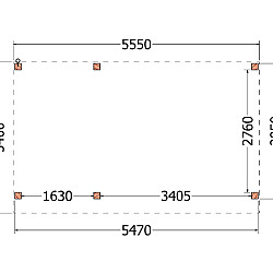 Buitenverblijf Refter XL 5550x3400x2600mm (bxdxh)