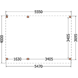 Buitenverblijf Refter XL 5550x4000x2600mm (bxdxh)