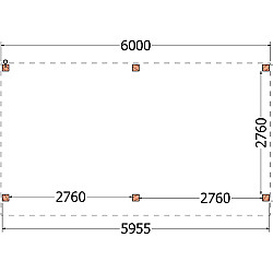 Buitenverblijf Refter XL 6000x3400x2600mm (bxdxh)