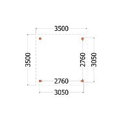 Buitenverblijf Siena 3500x3500x2500mm (bxdxh)