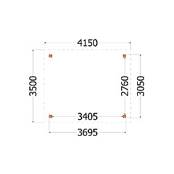 Buitenverblijf Siena 4150x3500x2500mm (bxdxh)