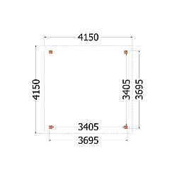Buitenverblijf Siena 4150x4150x2500mm (bxdxh)