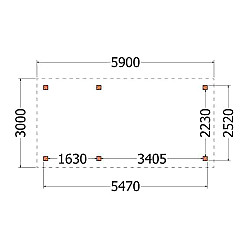 Buitenverblijf Siena 5900x3000x2500mm (bxdxh)