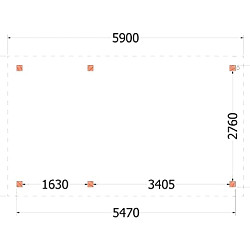 Buitenverblijf Siena 5900x3500x2500mm (bxdxh)