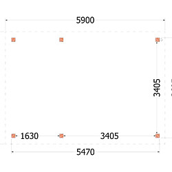 Buitenverblijf Siena 5900x4150x2500mm (bxdxh)