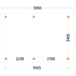 Buitenverblijf Siena 5950x4150x2500mm (bxdxh)