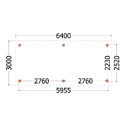 Buitenverblijf Siena 6400x3000x2500mm (bxdxh)