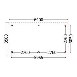 Buitenverblijf Siena 6400x3500x2500mm (bxdxh)