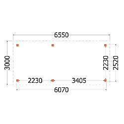 Buitenverblijf Siena 6550x3000x2500mm (bxdxh)