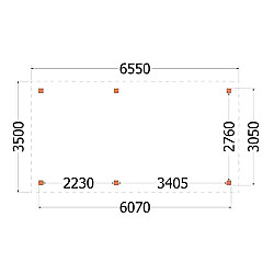 Buitenverblijf Siena 6550x3500x2500mm (bxdxh)