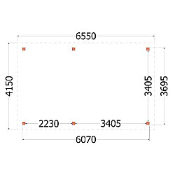 Buitenverblijf Siena 6550x4150x2500mm (bxdxh)