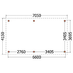 Buitenverblijf Siena 7050x4150x2500mm (bxdxh)