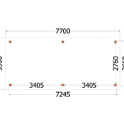 Buitenverblijf Siena 7700x3500x2500mm (bxdxh)