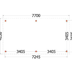 Buitenverblijf Siena 7700x4150x2500mm (bxdxh)