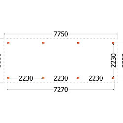 Buitenverblijf Siena 7750x3000x2500mm (bxdxh)