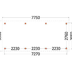Buitenverblijf Siena 7750x3500x2500mm (bxdxh)