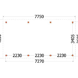 Buitenverblijf Siena 7750x4150x2500mm (bxdxh)