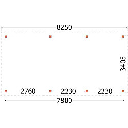 Buitenverblijf Siena 8250x4150x2500mm (bxdxh)