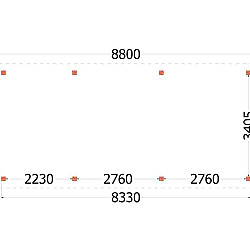 Buitenverblijf Siena 8800x4150x2500mm (bxdxh)