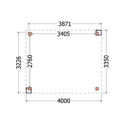 Buitenverblijf Verona model links 4000x3350x2500mm (bxdxh)