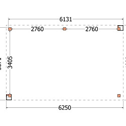Buitenverblijf Verona model links 6250x4000x2500mm (bxdxh)