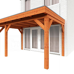 Aanbouwveranda Ancona 4150x3300x2600mm (bxdxh) links