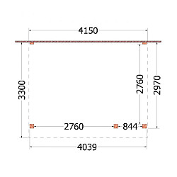 Aanbouwveranda Ancona 4150x3300x2600mm (bxdxh) rechts